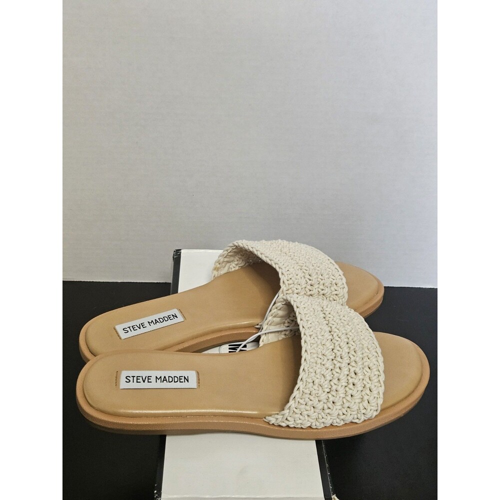 Sz 9 - Steve Madden Tanyah Women's Crochet Sandals Slides Tan